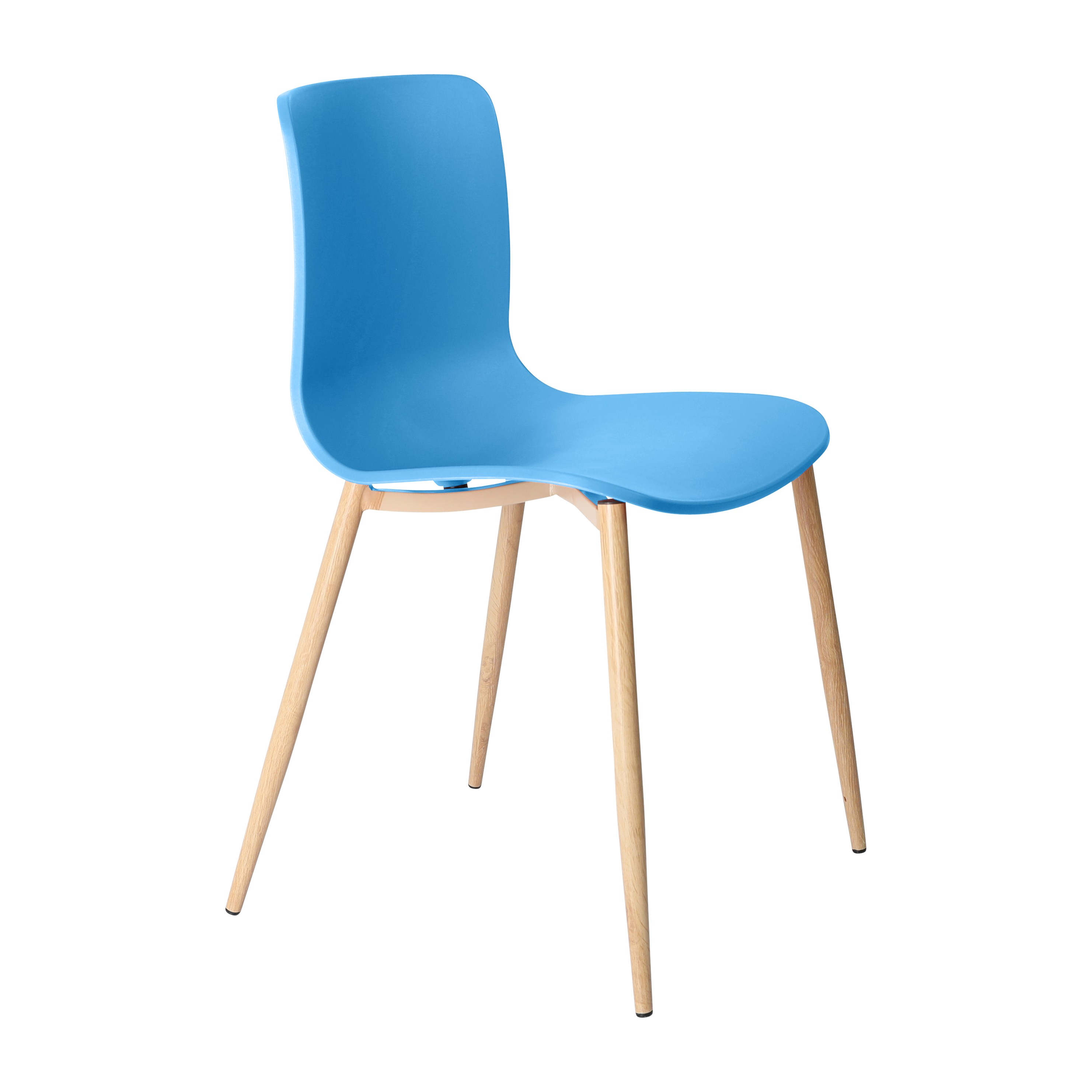 Acti Chair (Ocean Blue / 4-leg Woodgrain Powdercoat)